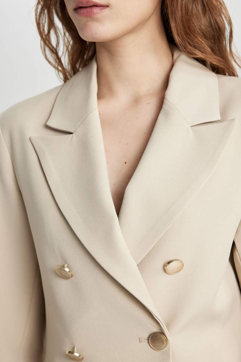 Jacket Collar Crop Blazer