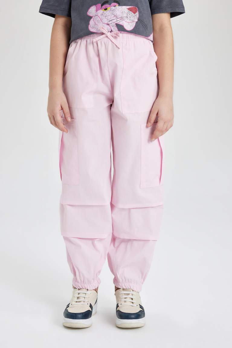 Girl Parachute Cargo Cotton Trousers