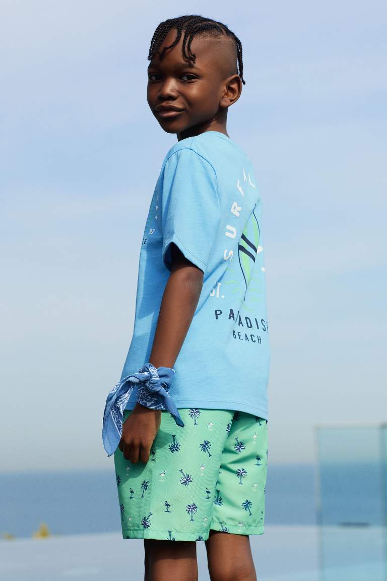 Boy Patterned Swim Shorts