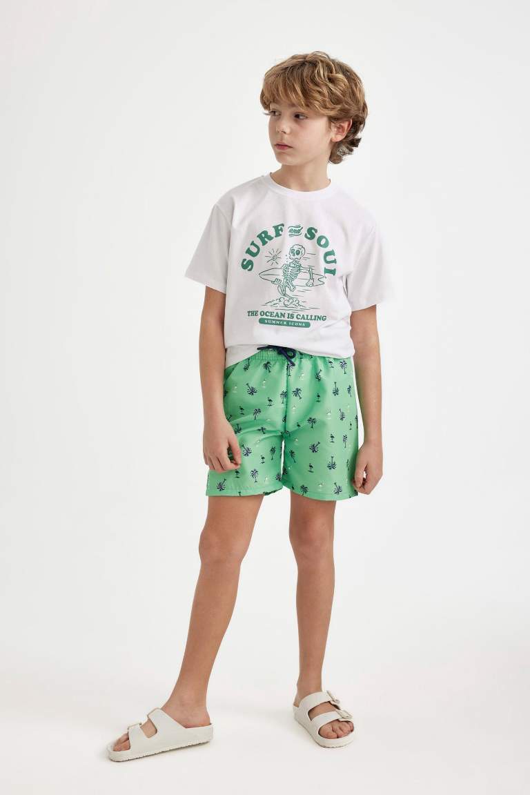 Boy Patterned Swim Shorts