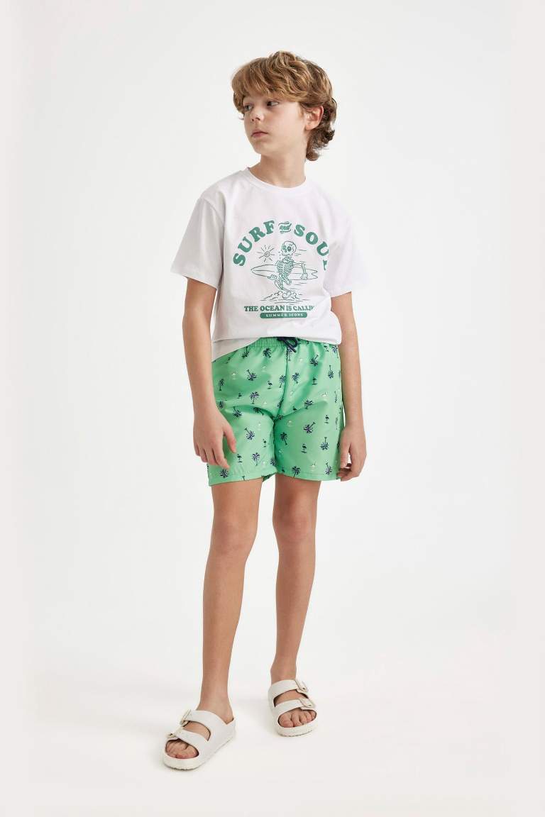 Boy Patterned Swim Shorts