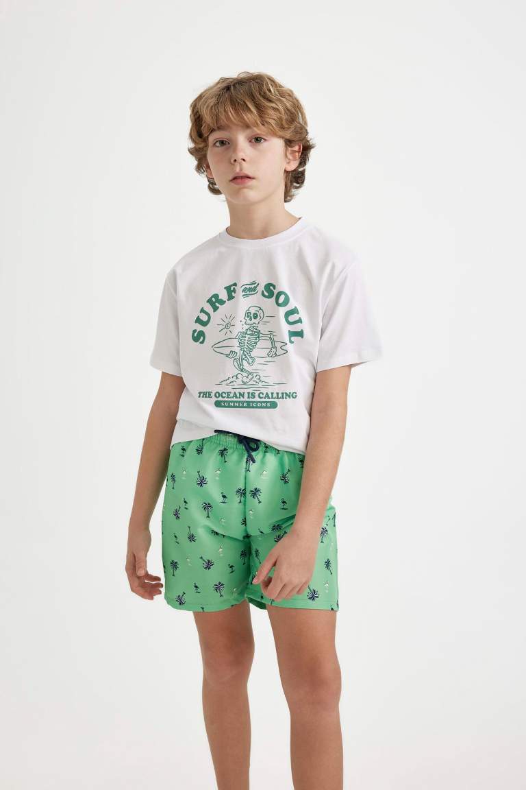 Boy Patterned Swim Shorts