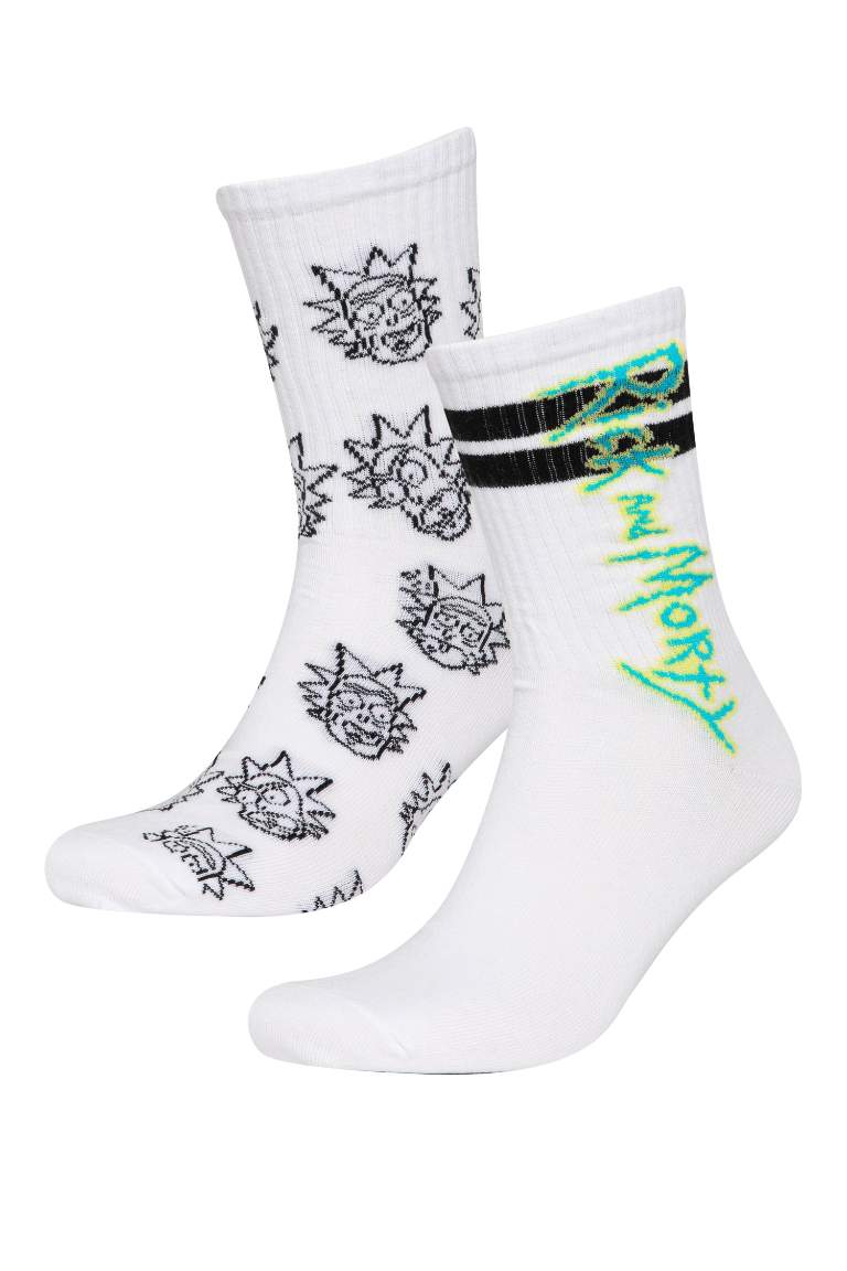 Lot de 2 paires de Chaussettes Longues en Coton Rick Et Morty pour Homme