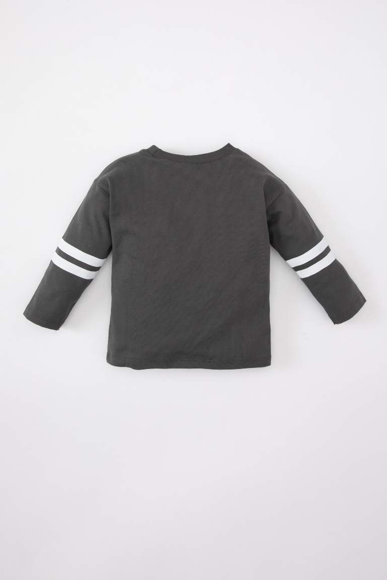 Baby Boy Crew Neck Printed Long Sleeve T-Shirt