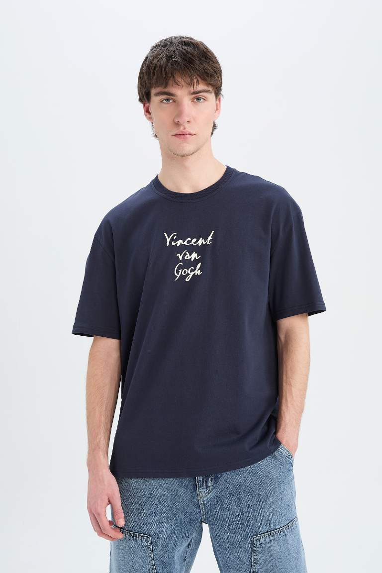 Oversize Fit Van Gogh Licensed Crew Neck T-Shirt