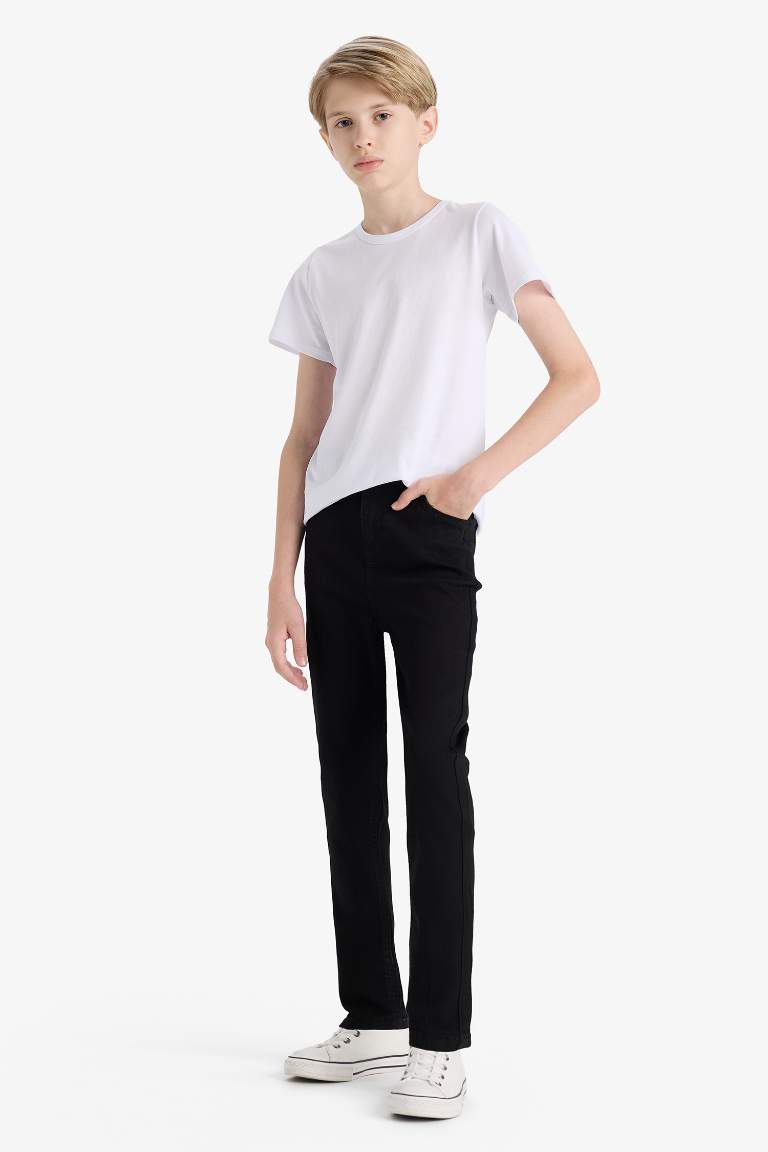 Erkek Çocuk Slim Fit Dar Kesim Düz Paça Jean Pantolon
