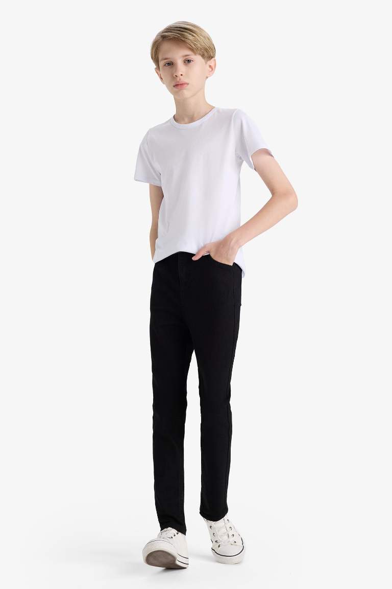 Erkek Çocuk Okul Slim Fit Dar Kesim Düz Paça Jean Pantolon