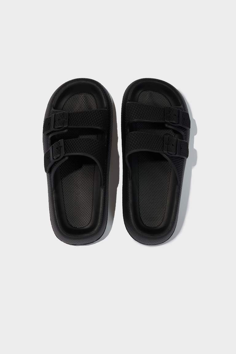 Man High Sole Double Strap Slippers