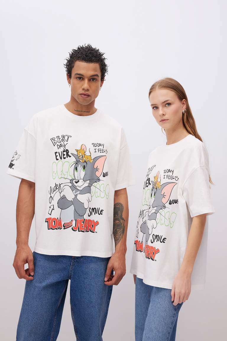 Unisex Tom & Jerry Oversize Fit Printed T-Shirt