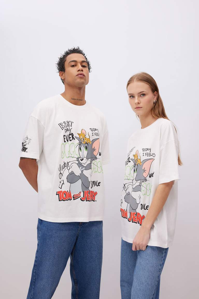 Unisex Tom & Jerry Oversize Fit Printed T-Shirt