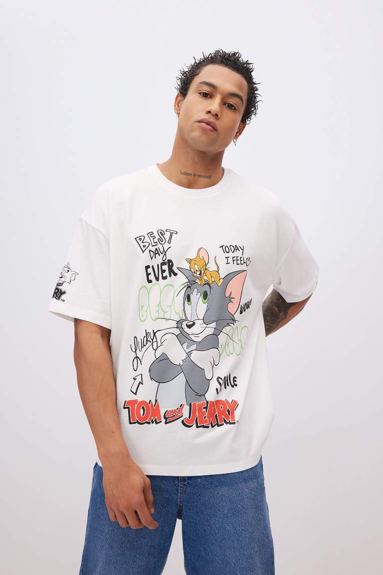 Unisex Tom & Jerry Oversize Fit Printed T-Shirt