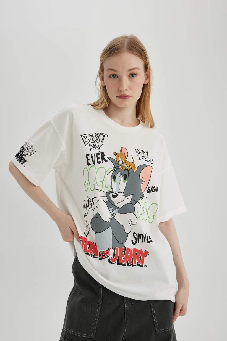 Unisex Tom & Jerry Oversize Fit Printed T-Shirt