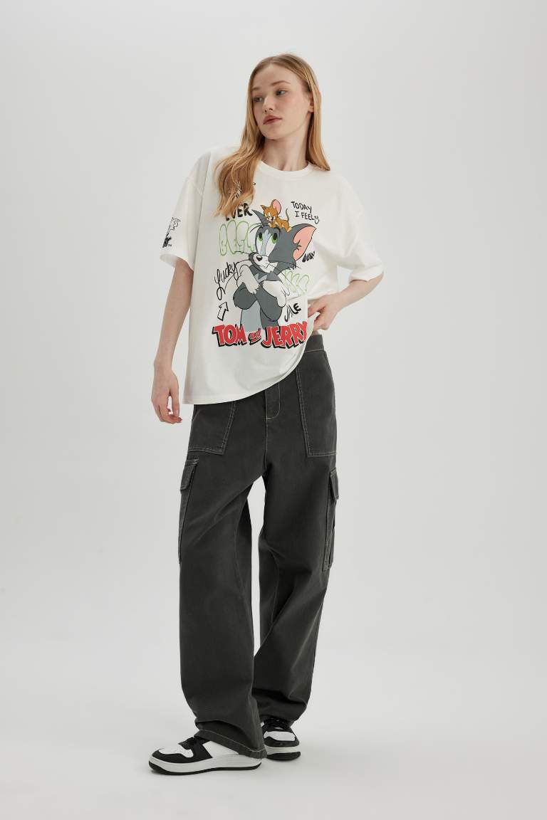 Unisex Tom & Jerry Oversize Fit Printed T-Shirt