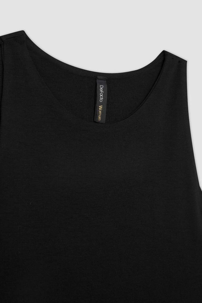 Slim Fit Halter Neck Black Tank Top