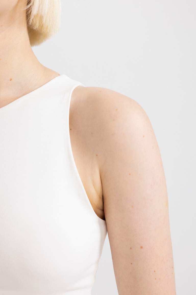 Débardeur Blanc Slim à à col Halter