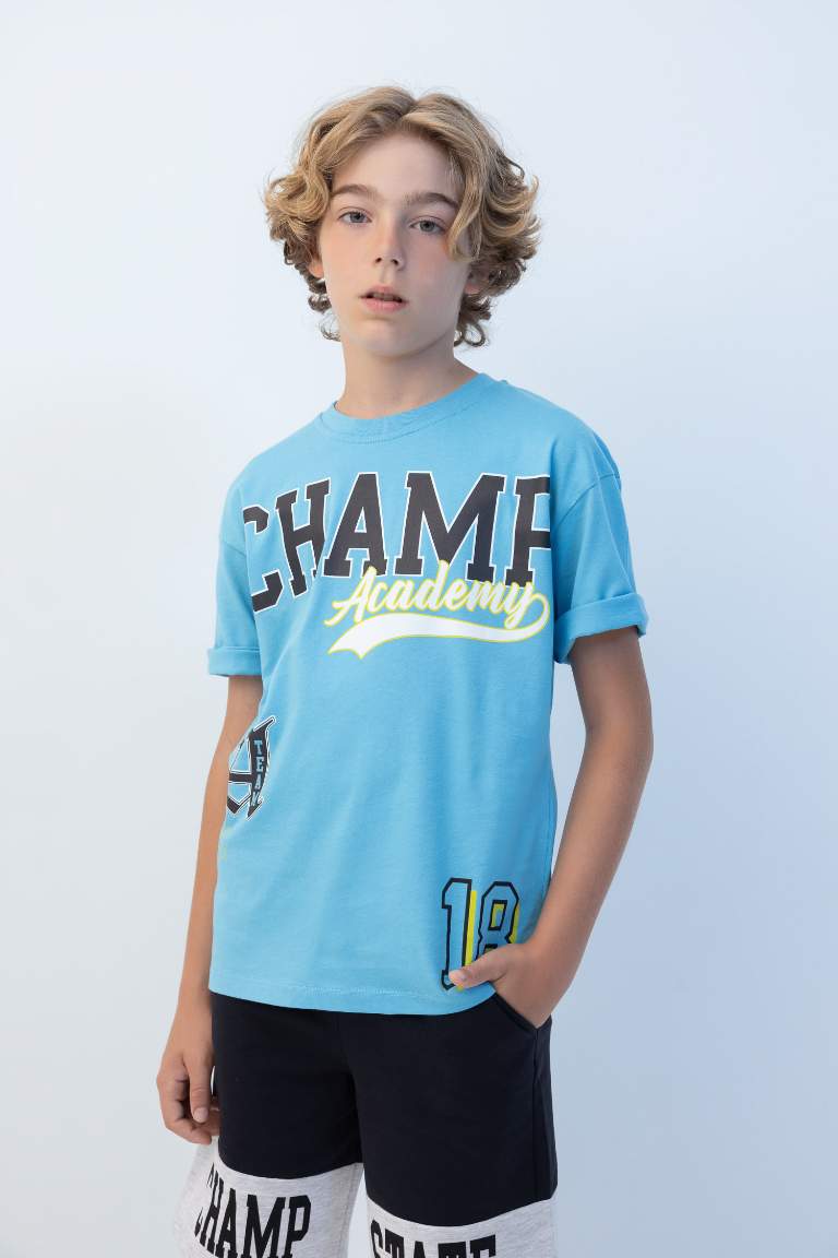 Boy Oversize Fit Crew Neck Printed T-Shirt