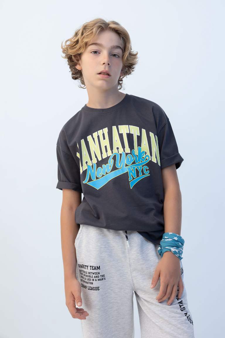 Boy Oversize Fit Printed Short Sleeve T-Shirt