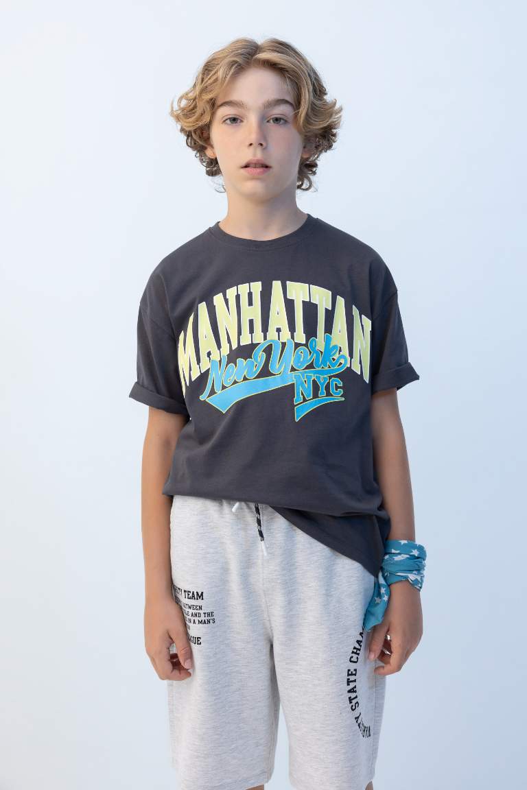 Boy Oversize Fit Printed Short Sleeve T-Shirt