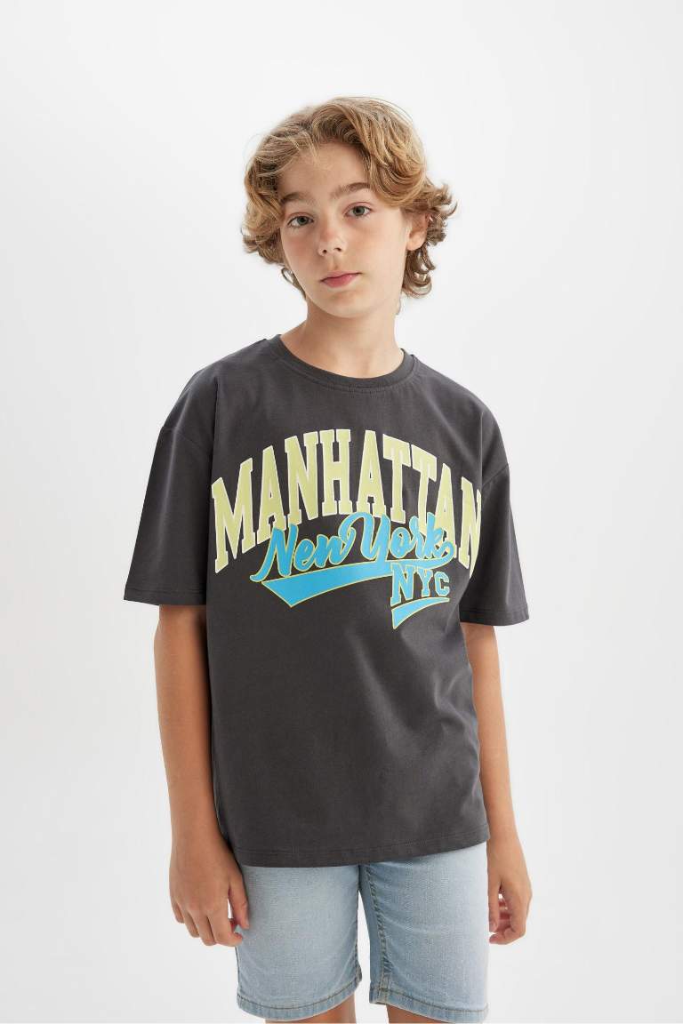 Boy Oversize Fit Printed Short Sleeve T-Shirt