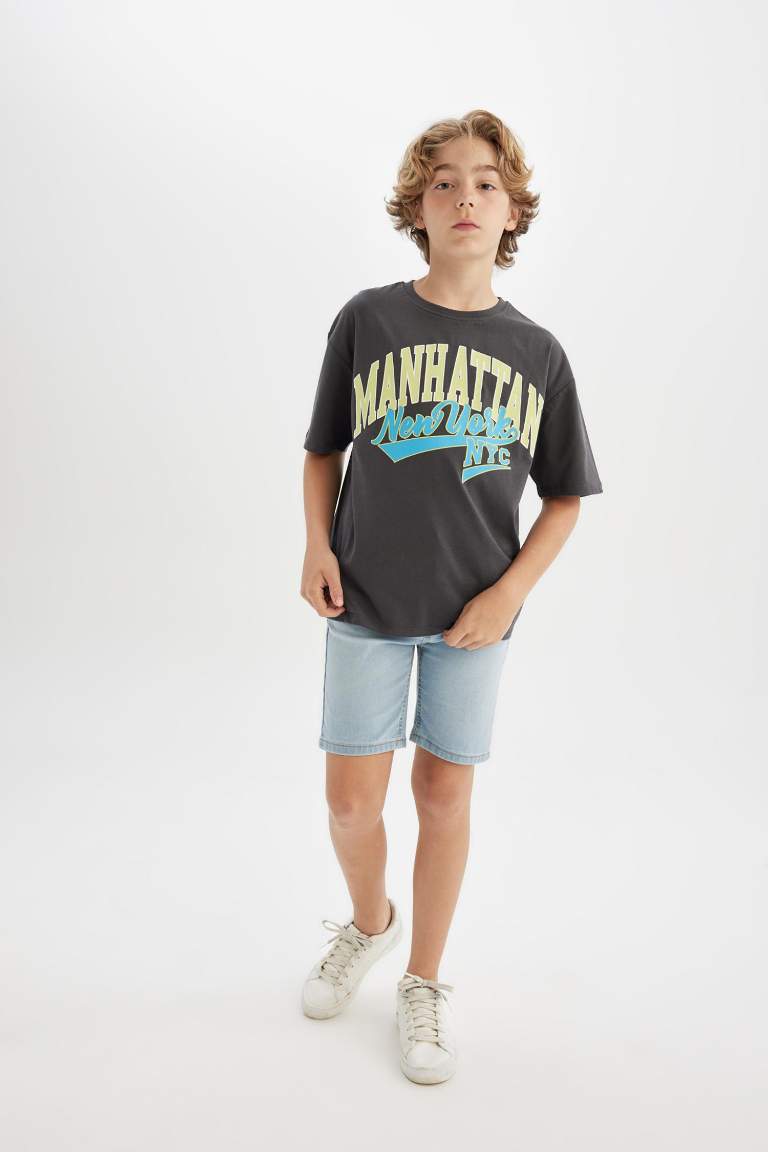 Boy Oversize Fit Printed Short Sleeve T-Shirt