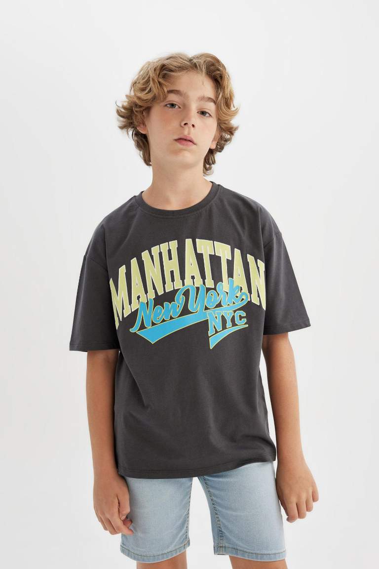 Boy Oversize Fit Printed Short Sleeve T-Shirt