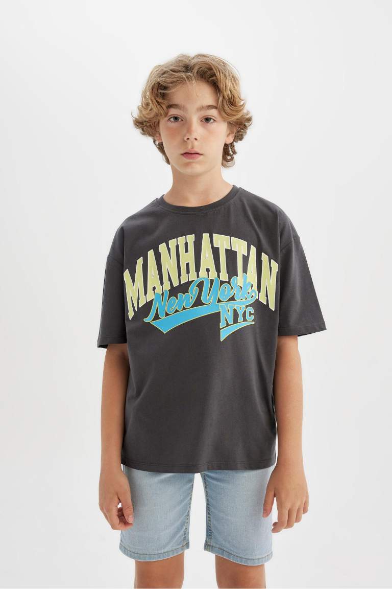 Boy Oversize Fit Printed Short Sleeve T-Shirt