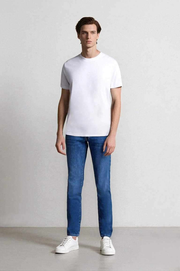 Pedro Slim Fit Dar Kalıp Normal Bel Dar Paça Jean Pantolon