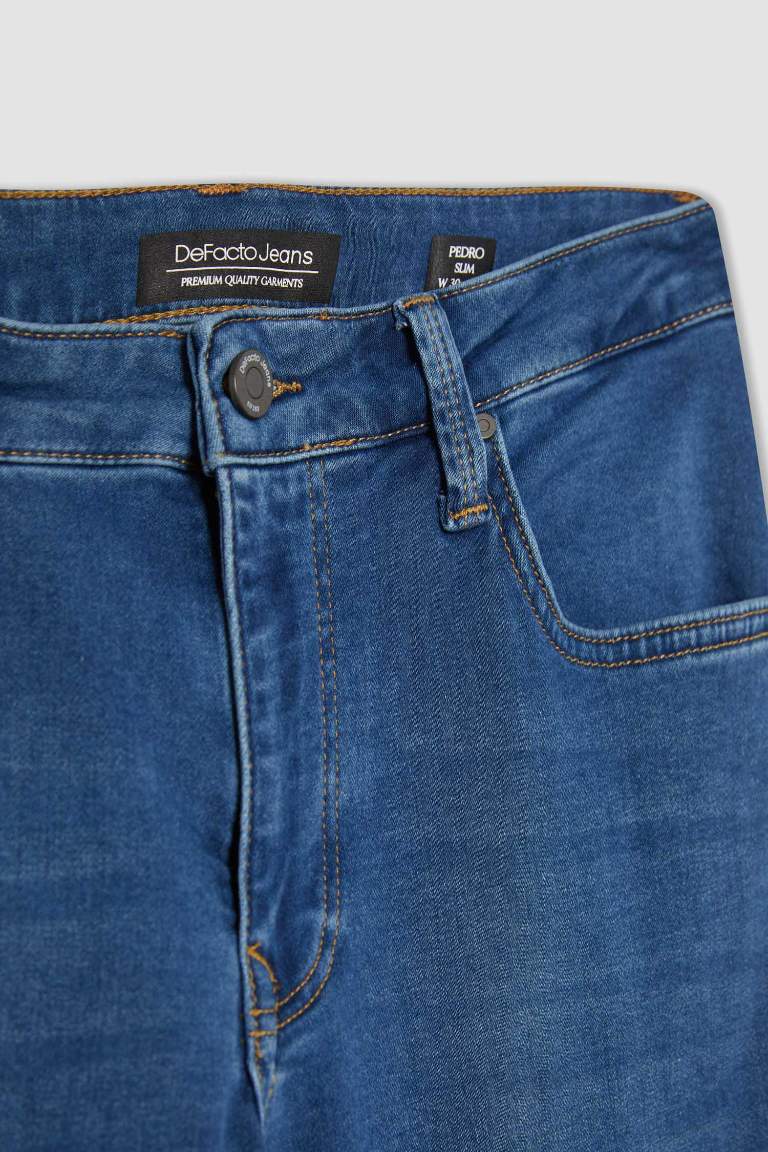 Pedro Slim Fit Dar Kalıp Normal Bel Dar Paça Jean Pantolon