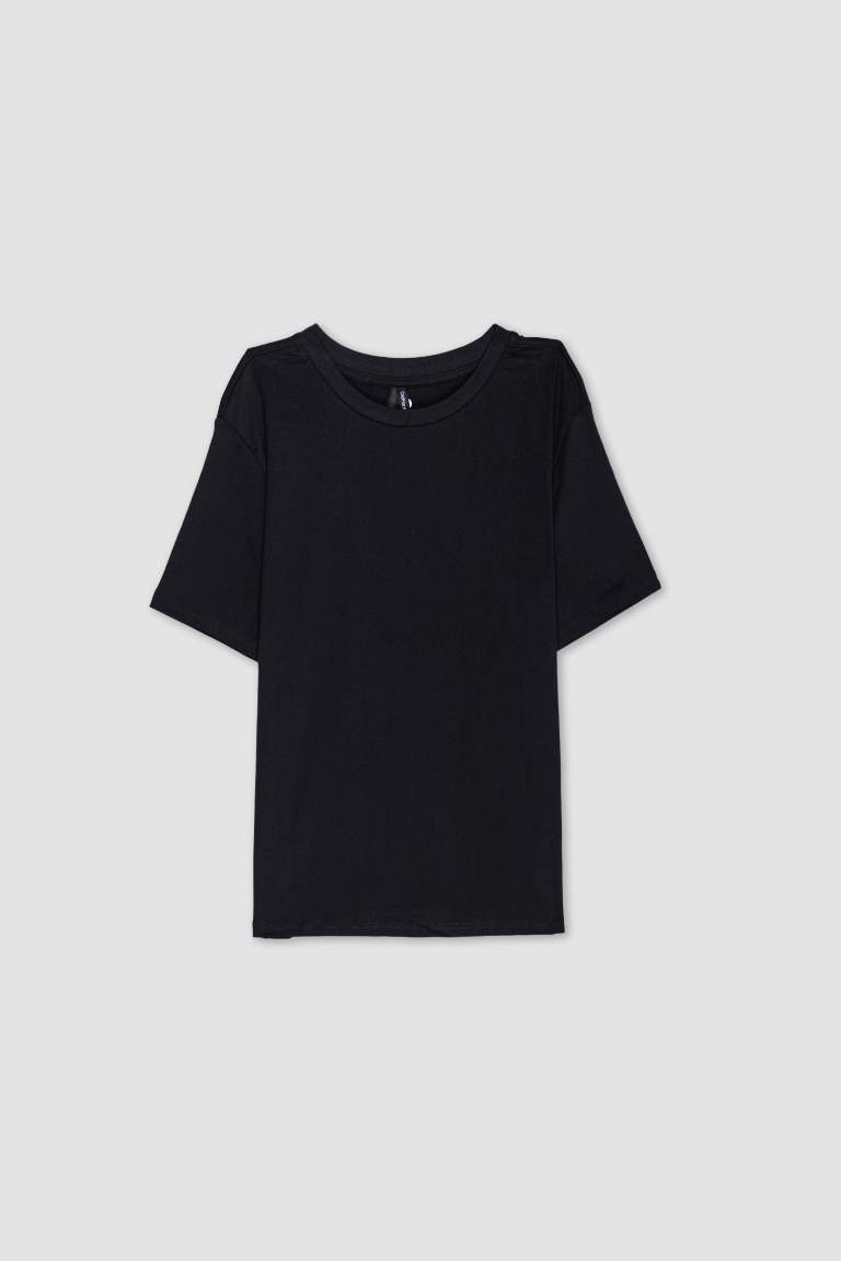 Regular Fit Crew Neck Basic Cotton T-Shirt