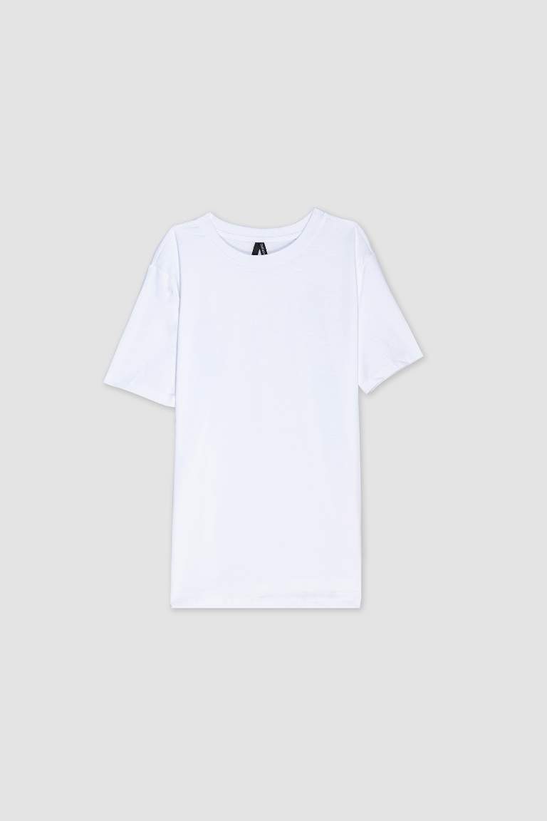 Regular Fit Crew Neck Basic Cotton T-Shirt