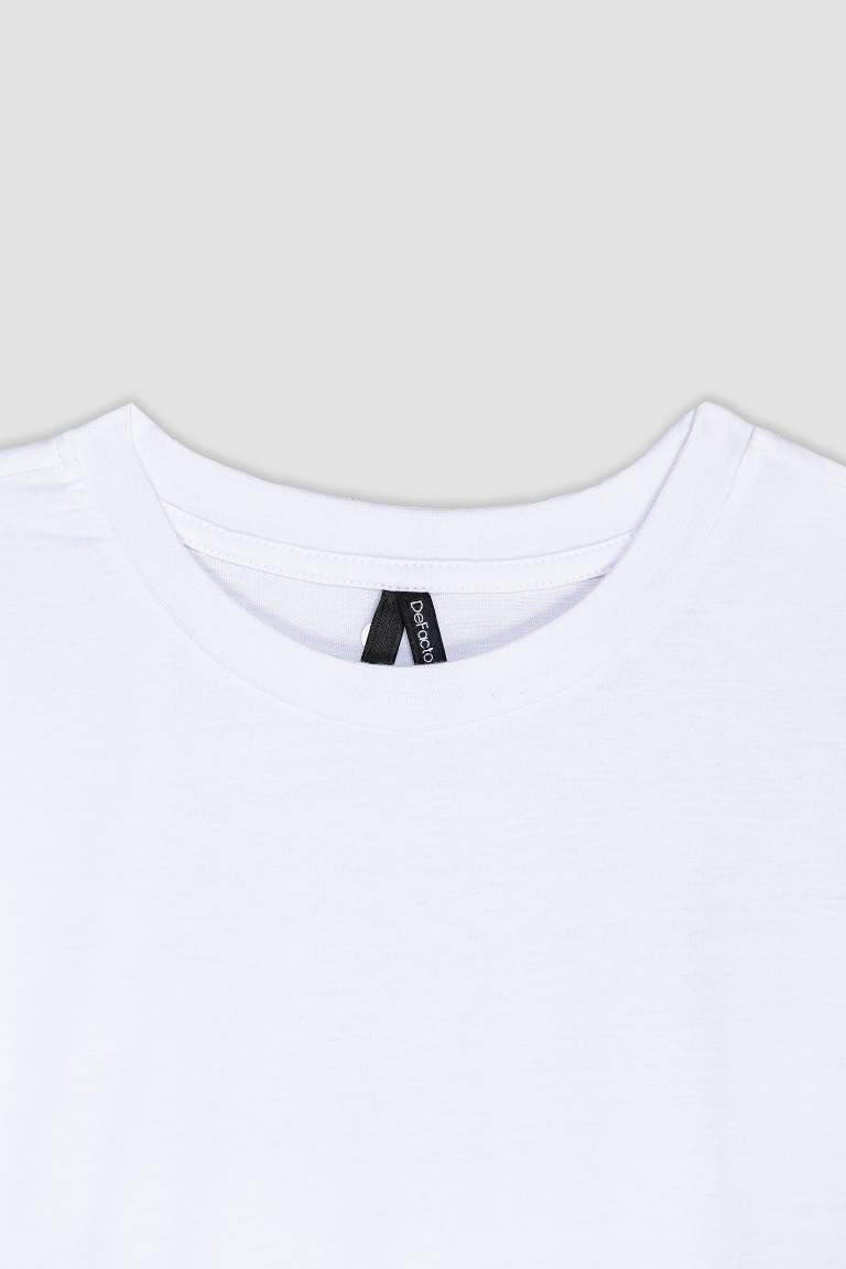 Regular Fit Crew Neck Basic Cotton T-Shirt