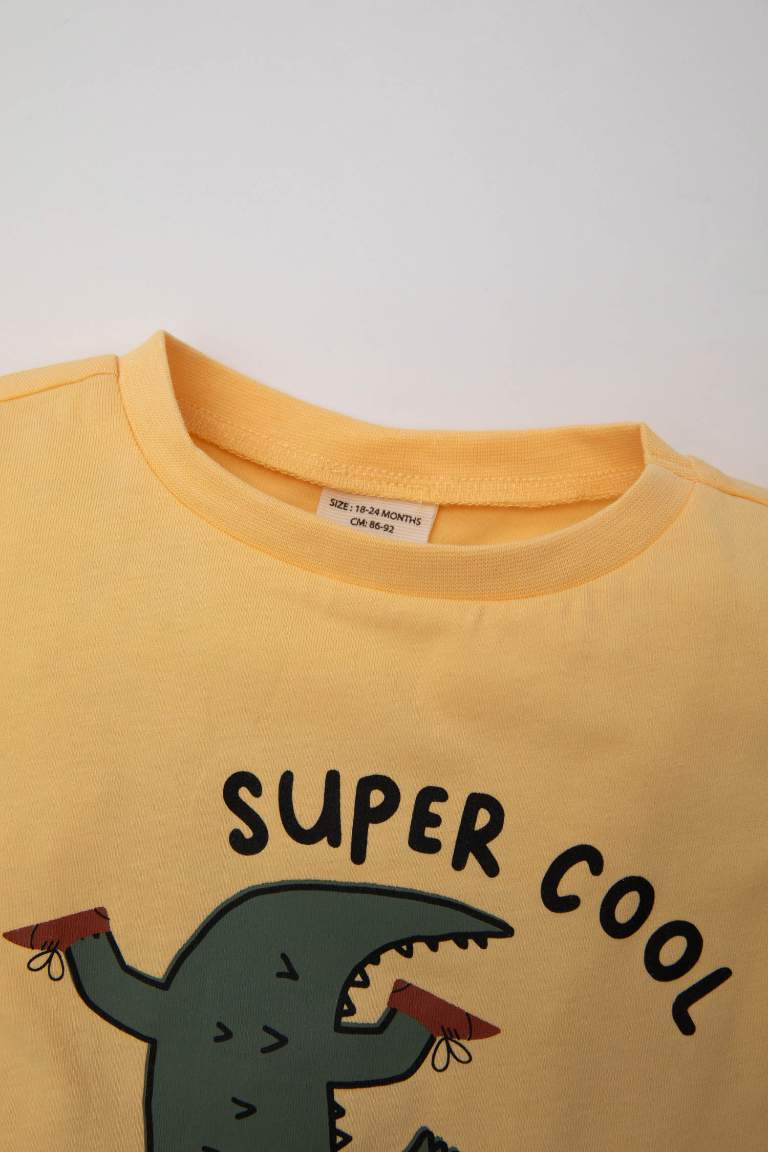 Baby Boy Crew Neck Animal Patterned T-Shirt