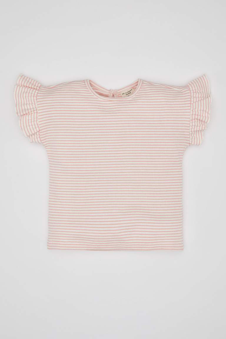 Baby Girl Regular Fit Crew Neck Striped T-Shirt