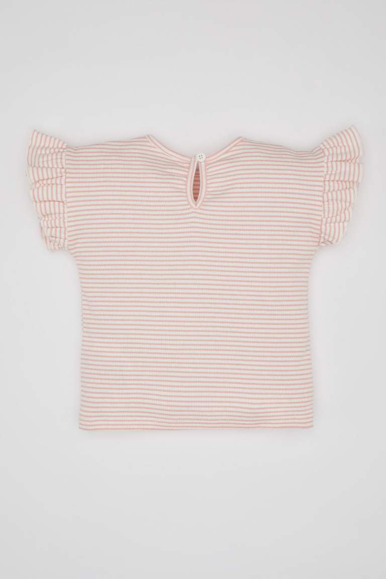 Baby Girl Regular Fit Crew Neck Striped T-Shirt