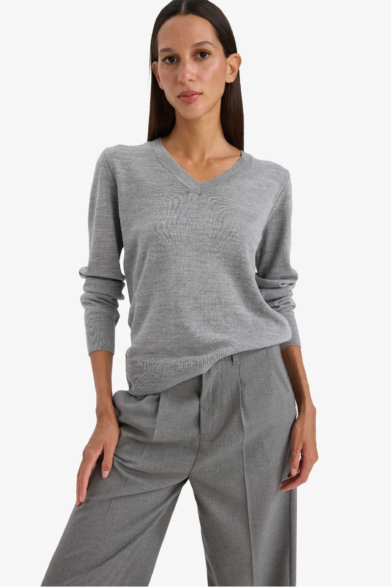 Relax Fit V Yaka Triko Kazak