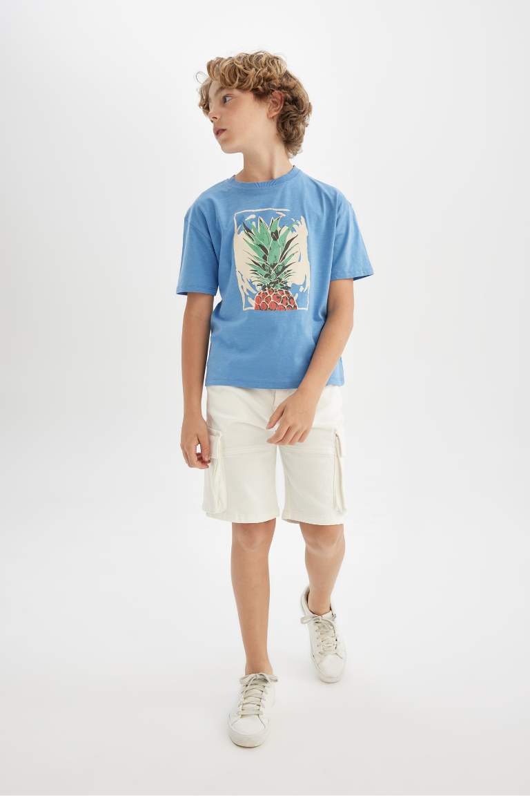 Boy Oversize Fit Crew Neck Printed Short Sleeve T-Shirt