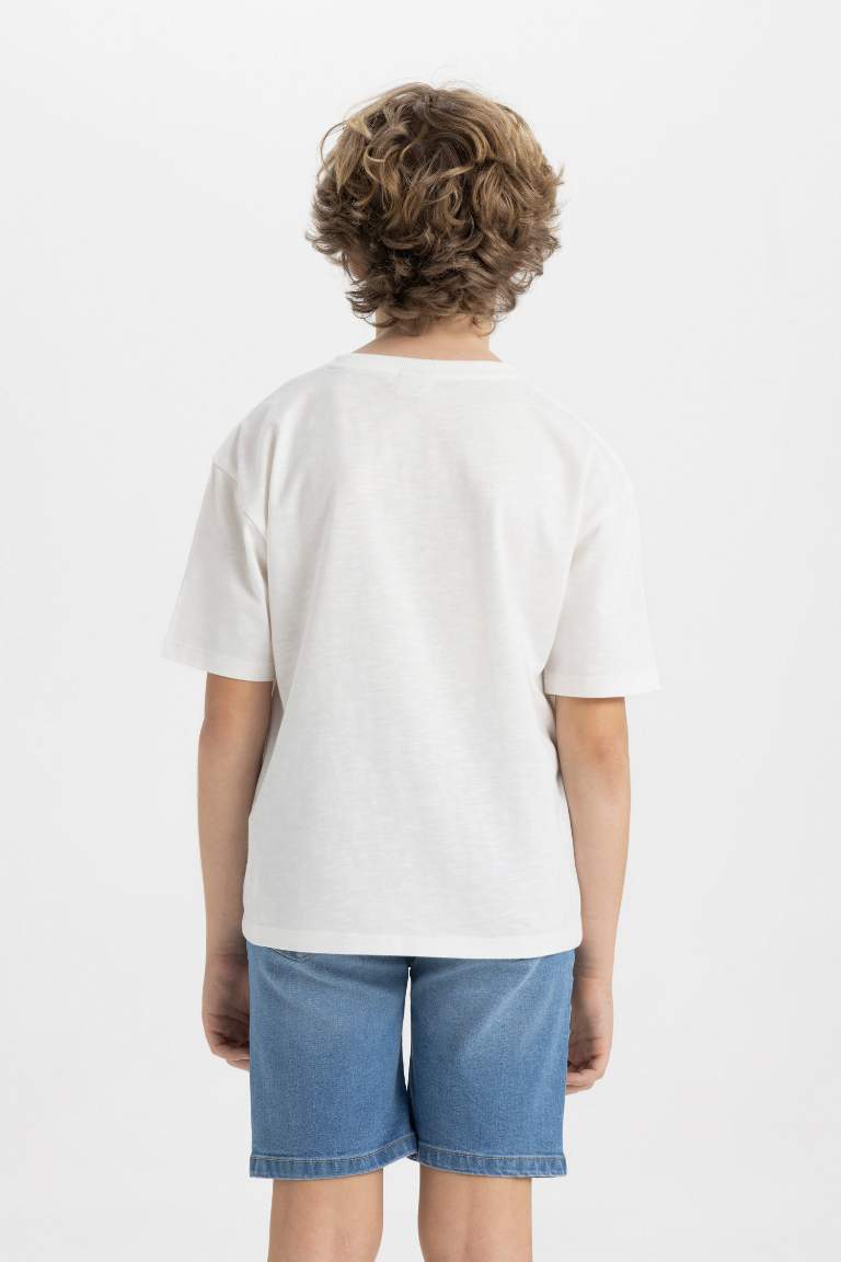 Boy Oversize Fit Crew Neck Printed T-Shirt