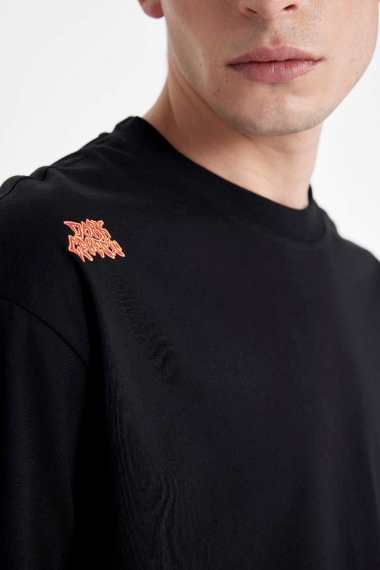 Oversize Fit Crew Neck Back Printed T-Shirt