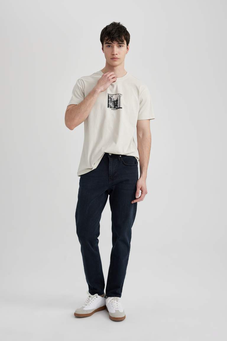 Pantalon Jean Slim  à Taille Normale et Jambe ajustées