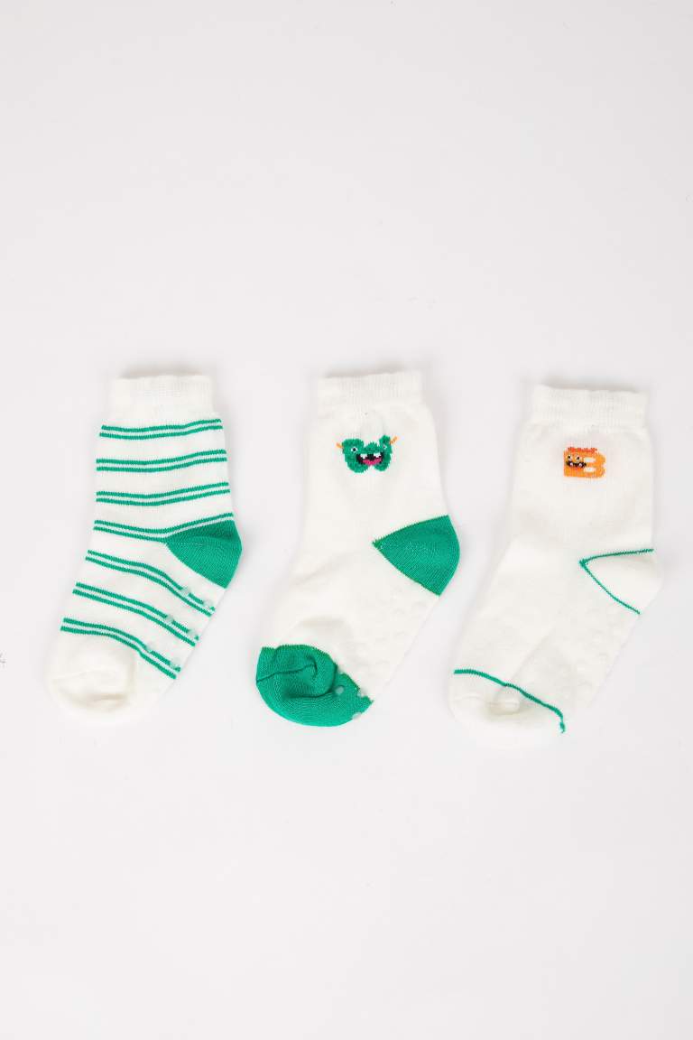 Lot de 3 paires de Chaussettes Longues en Coton pour Bébé Garçon