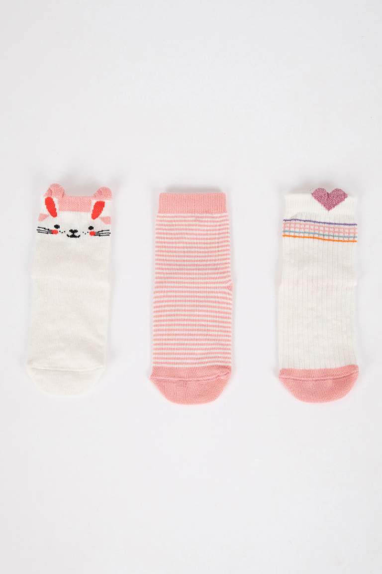 Baby Girl Seamless 3 Piece Cotton Long Socks