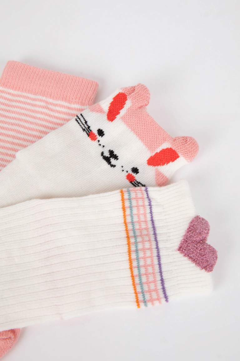 Baby Girl Seamless 3 Piece Cotton Long Socks