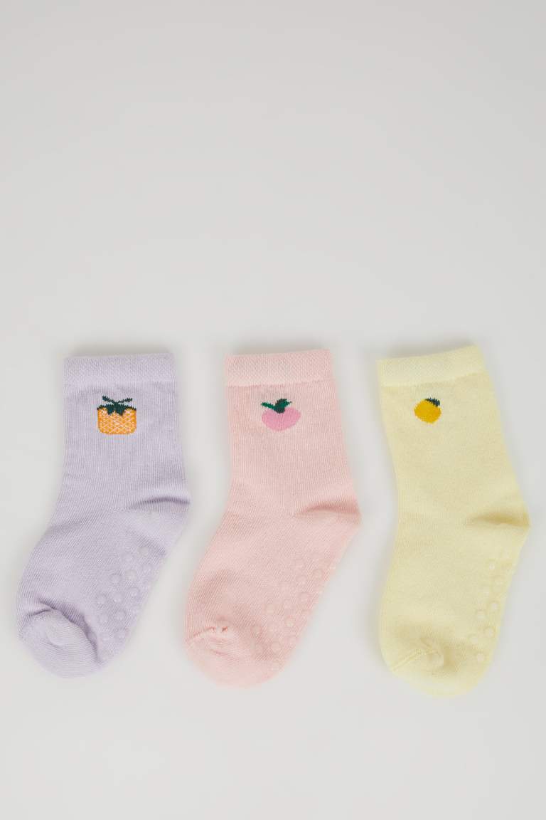 Baby Girl Seamless 3 Piece Cotton Long Socks