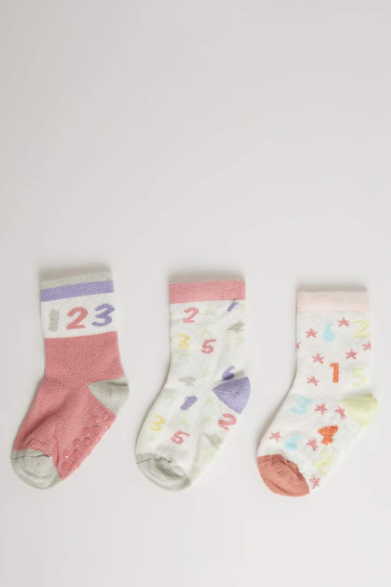 Baby Girl Seamless 3 Piece Cotton Long Socks