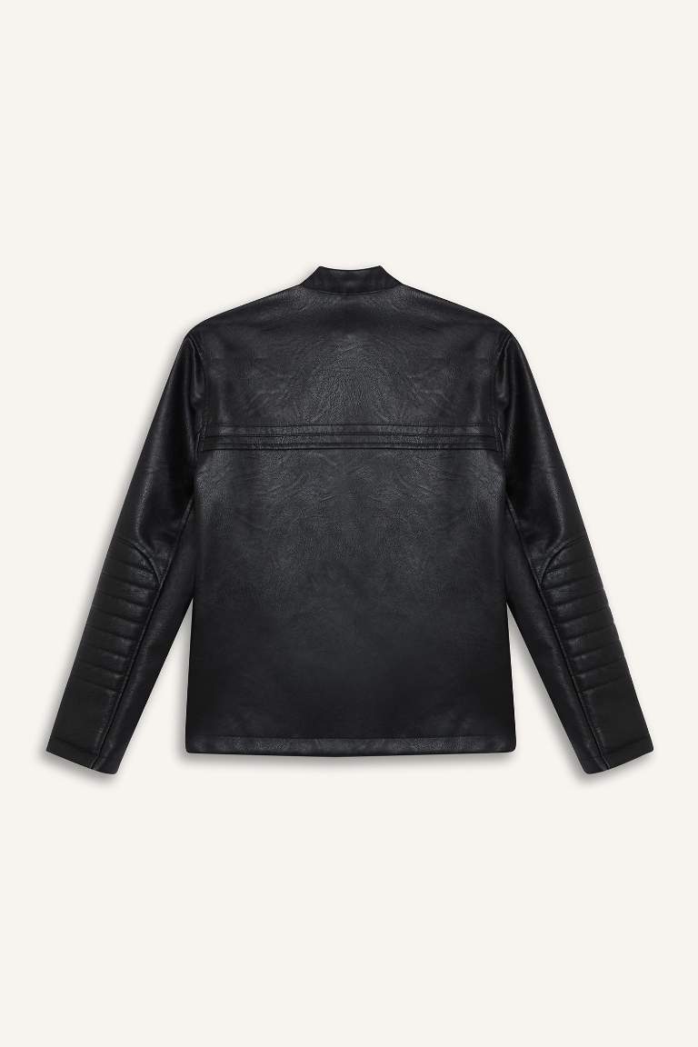 Boy Waterproof Faux Leather Jacket