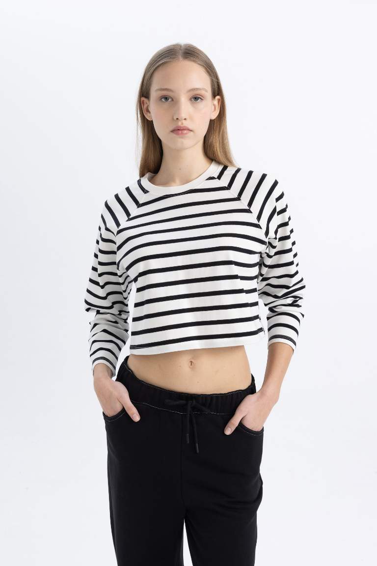 Loose Fit Striped Long Sleeve T-Shirt