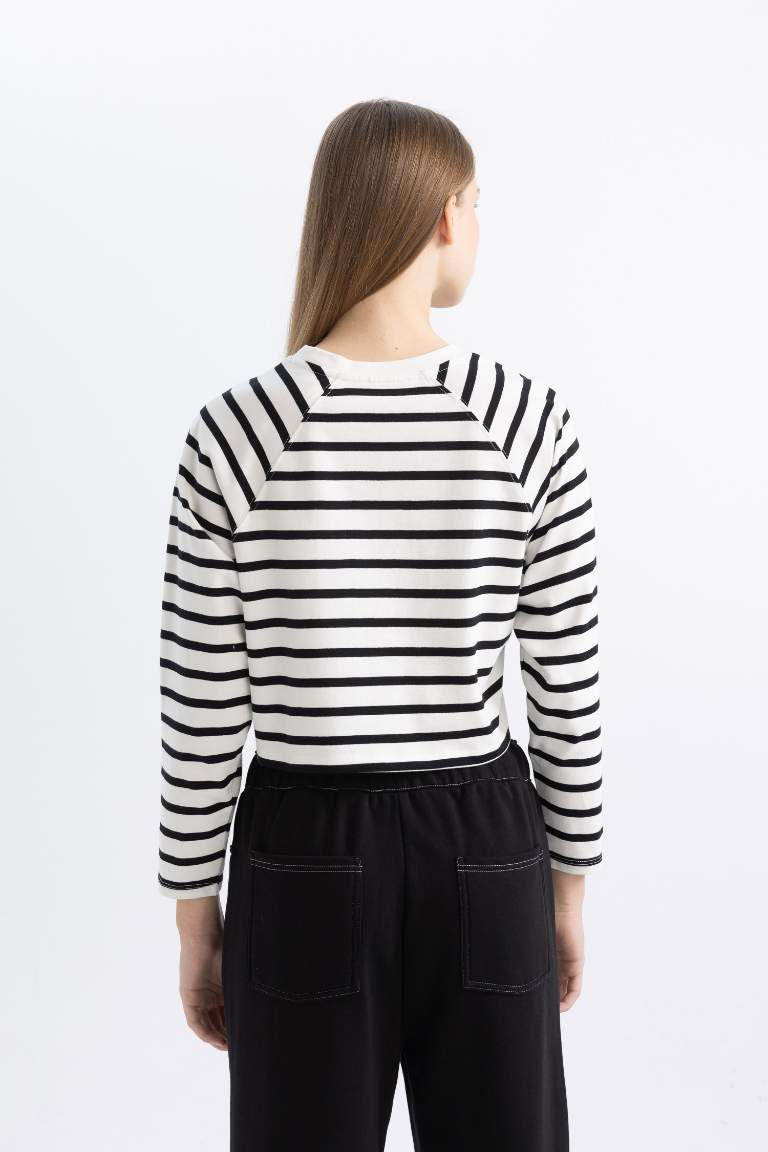 Loose Fit Striped Long Sleeve T-Shirt