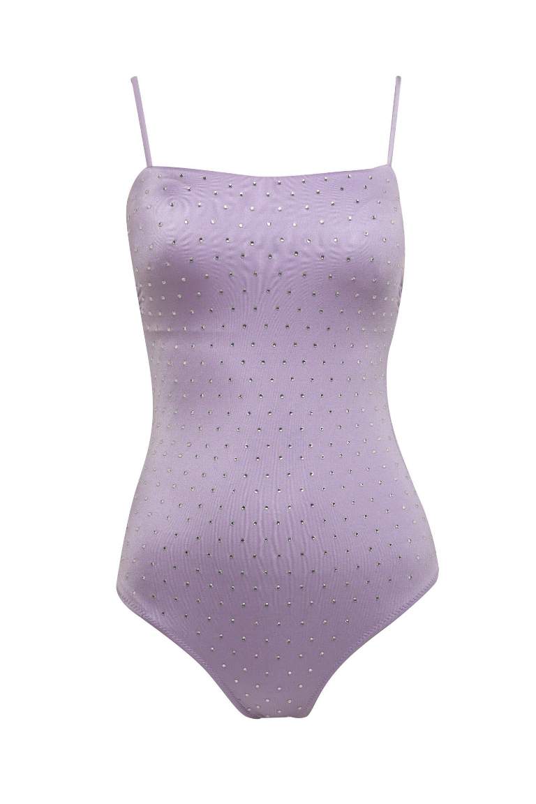 Afra x DeFacto Thin Strap Stone Swimsuit