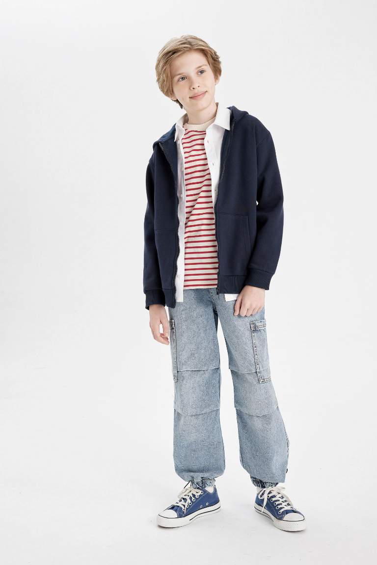 Pantalon en Jean parachute avec poches cargo pour Garçon