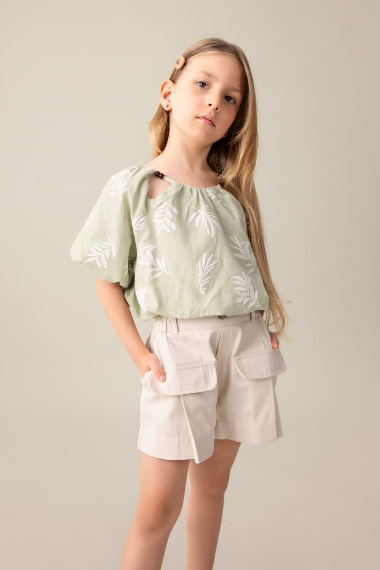 Short en Gabardine pour Fille